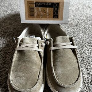 Hey Dude Wendy Suede Flats in Nut Brown